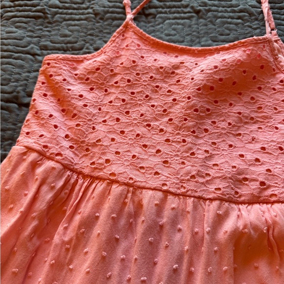 Art Class Coral Eyelet Kids Dress - Picture 2 of 4